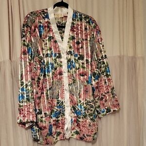 Victoria's Secret Multicolor Floral Satin Robe